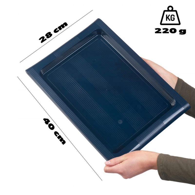 Tacka KADAX Kuchenna Taca Plastikowa Kelnerska Barowa Duża Granat 40x28cm 1szt.