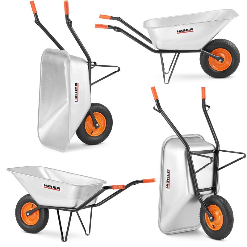 Taczka ogrodowa budowlana 130L / 210kg HIGHER ocynkowana misa 1 szt.