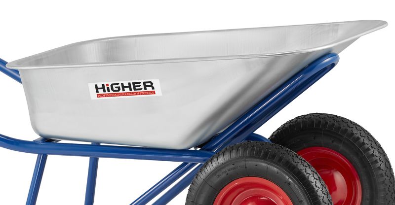 Taczka ogrodowa koleba dwukołowa gospodarcza ocynkowana HIGHER 210kg 130L 1 szt.