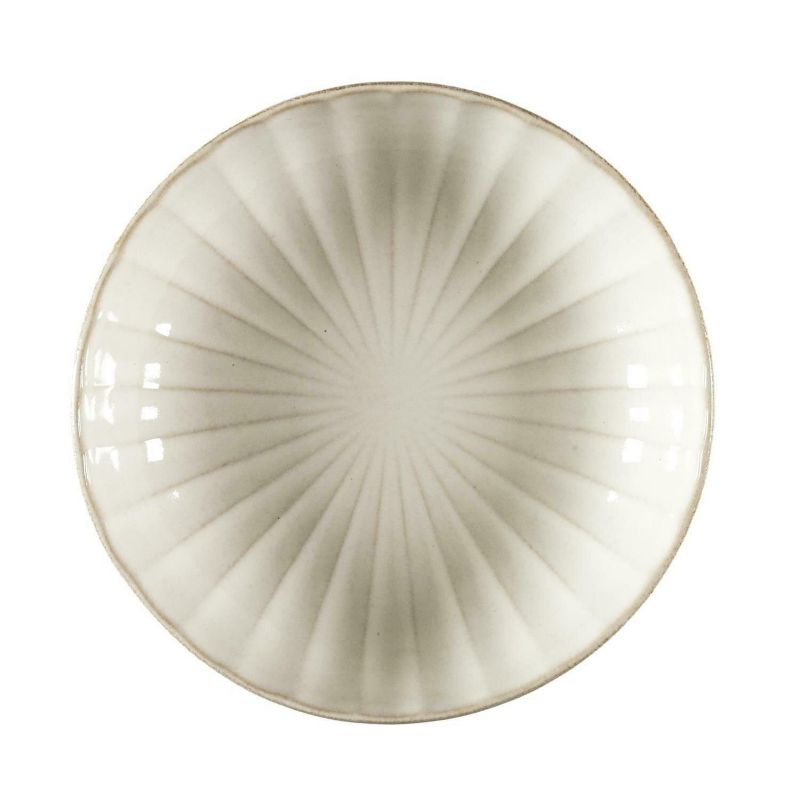 Talerz głęboki obiadowy ceramiczny Vlora INTESI beżowy 20 cm do zmywarki nowoczesny 1 szt.