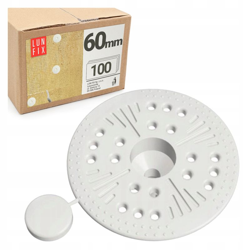 Talerzyk dociskowy Lun Fix styropianu wełny 60mm 100szt