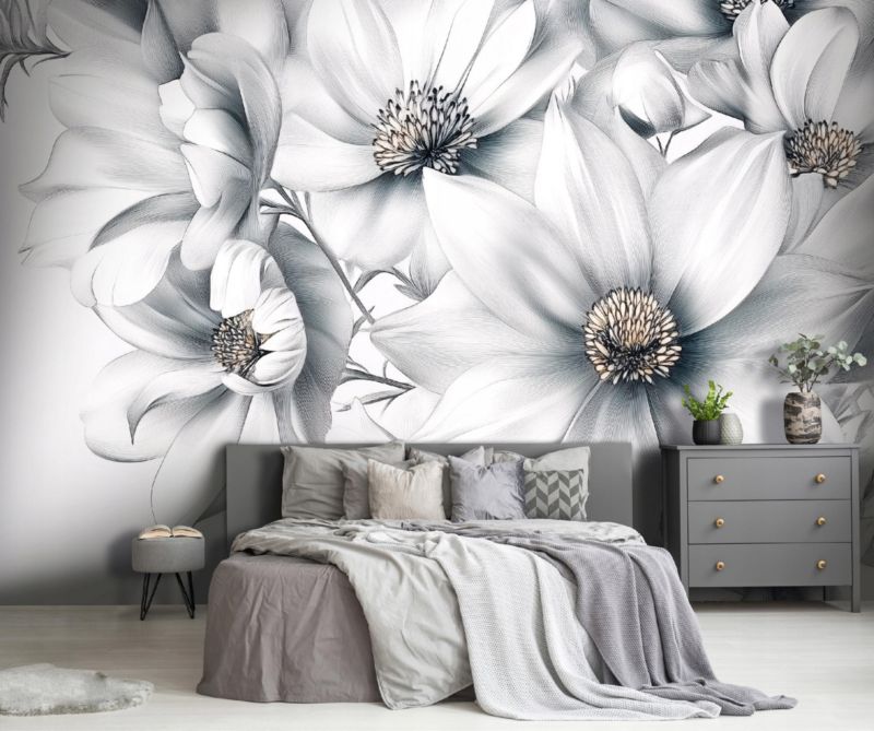 Tapeta Ścienna 3D Kwiaty WALLARENA 300x210 cm Fototapeta Na Flizelinie 1 szt.