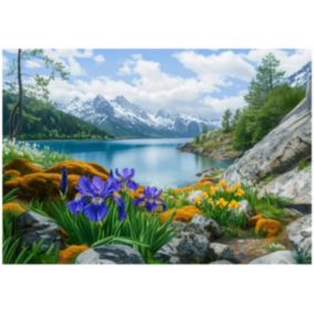 Tapeta Ścienna Natura Jezioro WALLARENA 300x210 cm Fototapeta Na Flizelinie 1 szt.