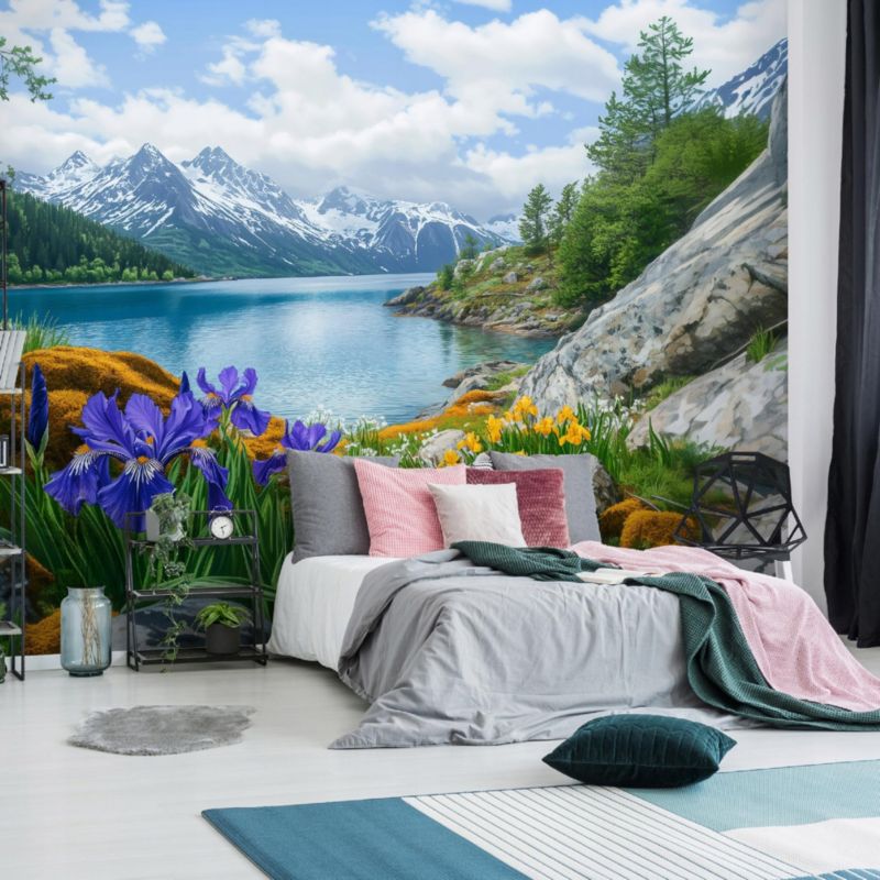 Tapeta Ścienna Natura Jezioro WALLARENA 300x210 cm Fototapeta Na Flizelinie 1 szt.