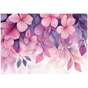 Tapeta Do Sypialni Salonu Kuchni WALLARENA 250x175 cm Dekoracja Fototapeta Kwiaty Liście 1 szt.