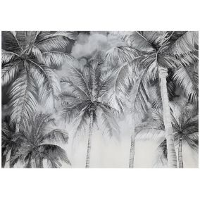 Tapeta Do Sypialni Salonu Kuchni WALLARENA 250x175 cm Dekoracja Fototapeta Palmy Czarno Biała 1 szt.