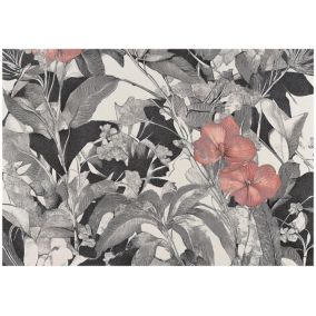 Tapeta Do Sypialni Salonu Kuchni WALLARENA 300x210 cm Fototapeta Na Flizelinie Kwiaty Liście 1 szt.
