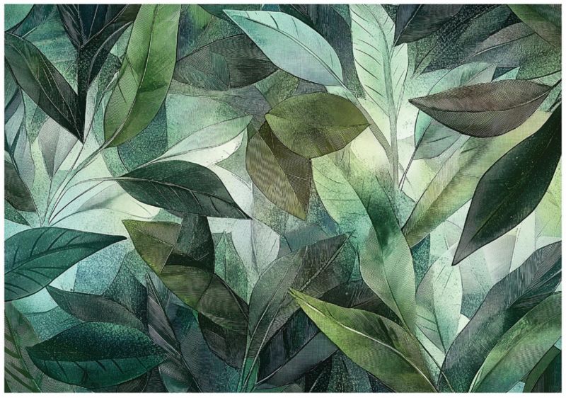 Tapeta Do Sypialni Salonu Kuchni WALLARENA 350x250 cm Dekoracja Fototapeta Liście Natura 1 szt.