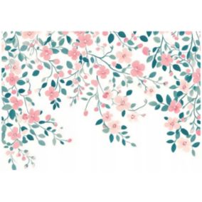 Tapeta Do Sypialni Salonu Kuchni WALLARENA 350x250 cm Fototapeta Kwiaty Liście 1 szt.