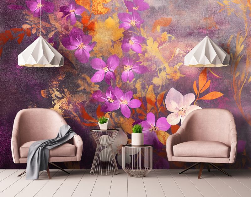 Tapeta Do Sypialni Salonu Kuchni WALLARENA 400x280 cm Fototapeta Na Flizelinie Kwiaty Różowe 1 szt.