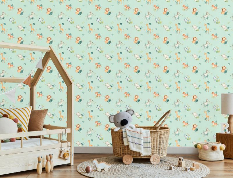 Tapeta Dziecięca Na Flizelinie Ścianę WALLARENA 10m x 50cm Ścienna Dla Dzieci Zielona 1 szt.