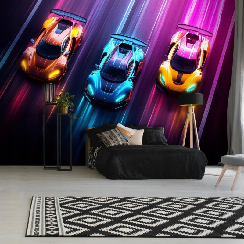 Tapeta Dziecięca Samochody Auta WALLARENA 250x175 cm Fototapeta Na Flizelinie 1 szt.