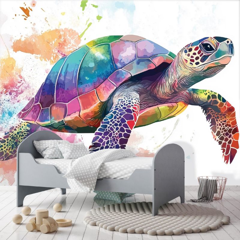 Tapeta Dziecięca Żółw Kolorowy WALLARENA 350x250 cm Fototapeta Na Flizelinie 1 szt.
