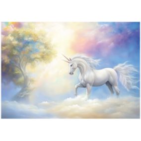 Tapeta Dziecięca WALLARENA 250x175 cm Fototapeta Dla Dziewczynki Jednorożec Dekoracja Ścienna 1 szt.
