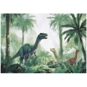 Tapeta Dziecięca WALLARENA 300x210 cm Fototapeta Dla Dzieci Dinozaury Dekoracja Ścienna 1 szt.