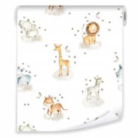 Tapeta Na Flizelinie Ścianę WALLARENA 10m x 50cm Ścienna Dziecięca Dla Dzieci Biała 1 szt.