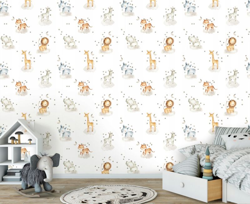 Tapeta Na Flizelinie Ścianę WALLARENA 10m x 50cm Ścienna Dziecięca Dla Dzieci Biała 1 szt.