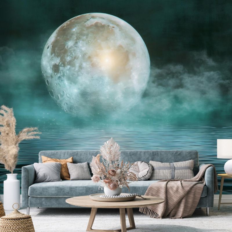 Tapeta Na Flizelinie Ścianę WALLARENA 250x175 cm Fototapeta Do Sypialni Salonu Kuchni Księżyc Morze Niebo 1 szt.