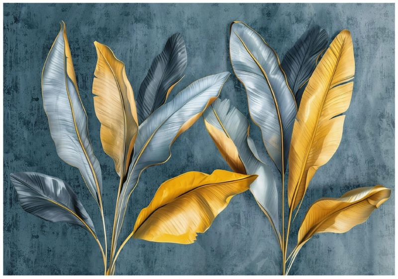 Tapeta Na Flizelinie Ścianę WALLARENA 300x210 cm Fototapeta Do Sypialni Salonu Kuchni Liście Bananowca 1 szt.