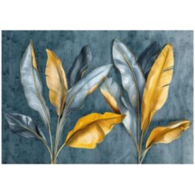 Tapeta Na Flizelinie Ścianę WALLARENA 350x250 cm Fototapeta Do Sypialni Salonu Kuchni Liście Bananowca 1 szt.