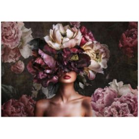 Tapeta Na Flizelinie Ścianę WALLARENA 400x280 cm Fototapeta Do Sypialni Salonu Kuchni Kobieta Kwiaty 1 szt.