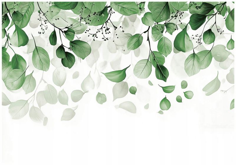 Tapeta Na Flizelinie Ścianę WALLARENA 400x280 cm Fototapeta Do Sypialni Salonu Kuchni Liście Zielone Natura 1 szt.