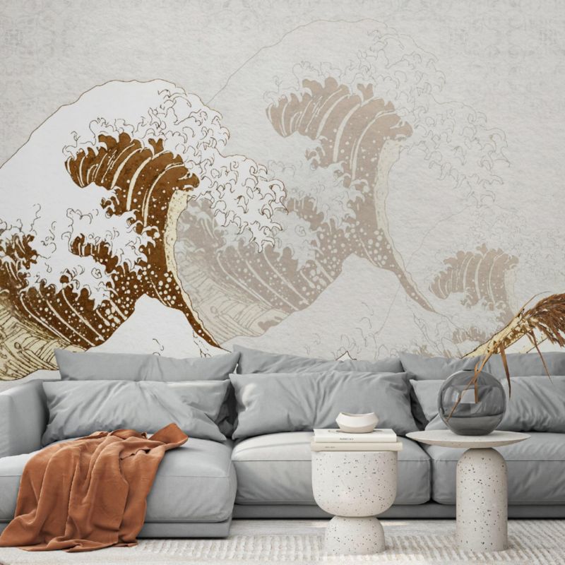 Tapeta Wielka Fala W Kanagawie WALLARENA 300x210 cm Fototapeta Nowoczesna Dekoracja 1 szt.