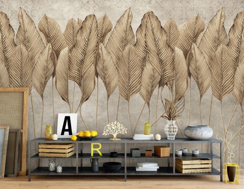 Tapeta Winylowa Na Flizelinie Ścianę WALLARENA 368x254 cm Fototapeta Do Sypialni Salonu Liście 1 szt.