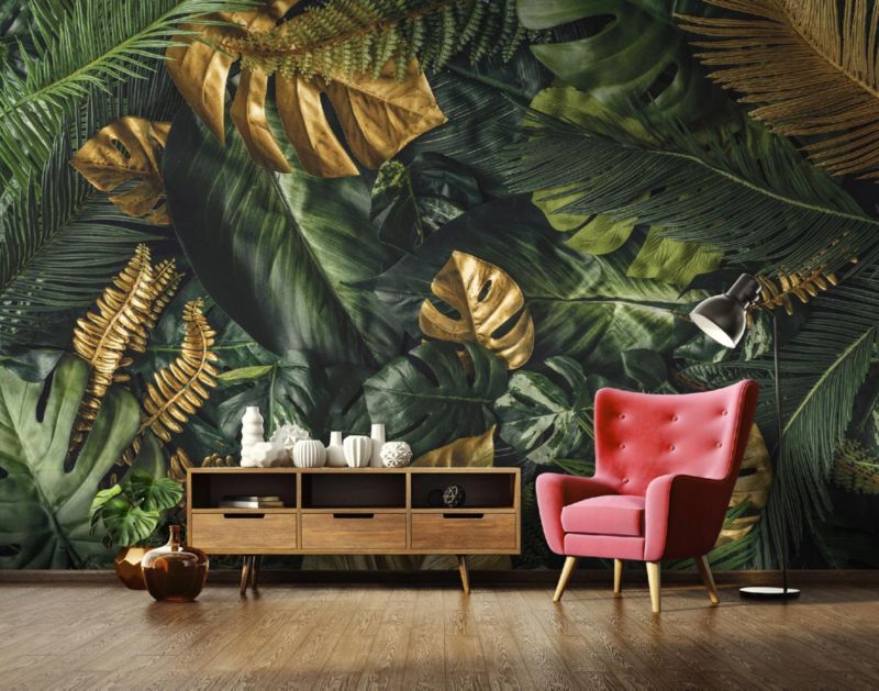Tapeta Winylowa Na Flizelinie Ścianę WALLARENA 416x254 cm Fototapeta Do Sypialni Salonu Liście 1 szt.