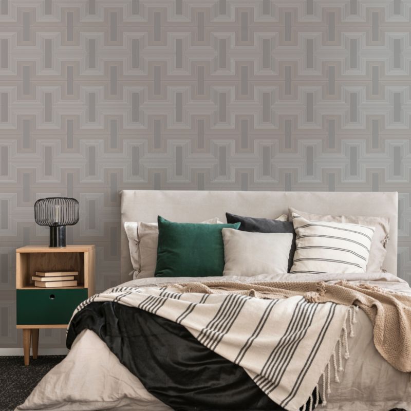 Tapeta winylowa na flizelinie GoodHome Anor jasnoszara