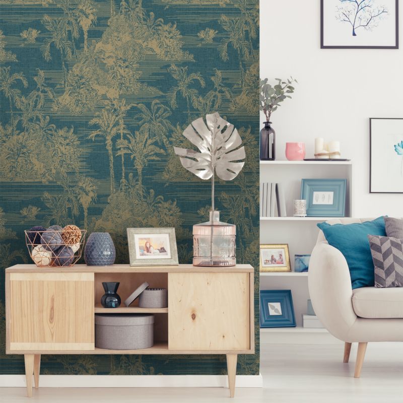 Tapeta winylowa na flizelinie GoodHome Augie niebieska