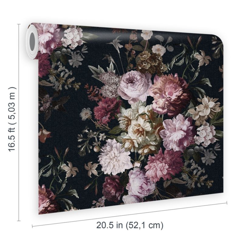 Tapeta winylowa na flizelinie GoodHome Chryso czarna / różowa