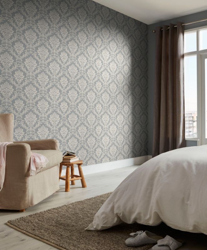 Tapeta winylowa na flizelinie GoodHome Mire szara