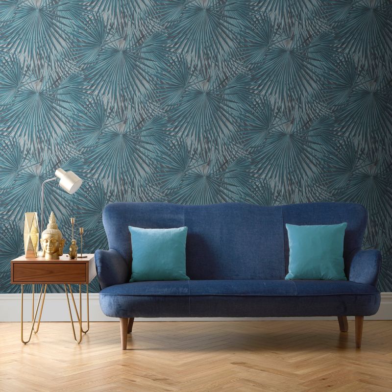 Tapeta winylowa na flizelinie GoodHome Pyte ciemnoniebieska