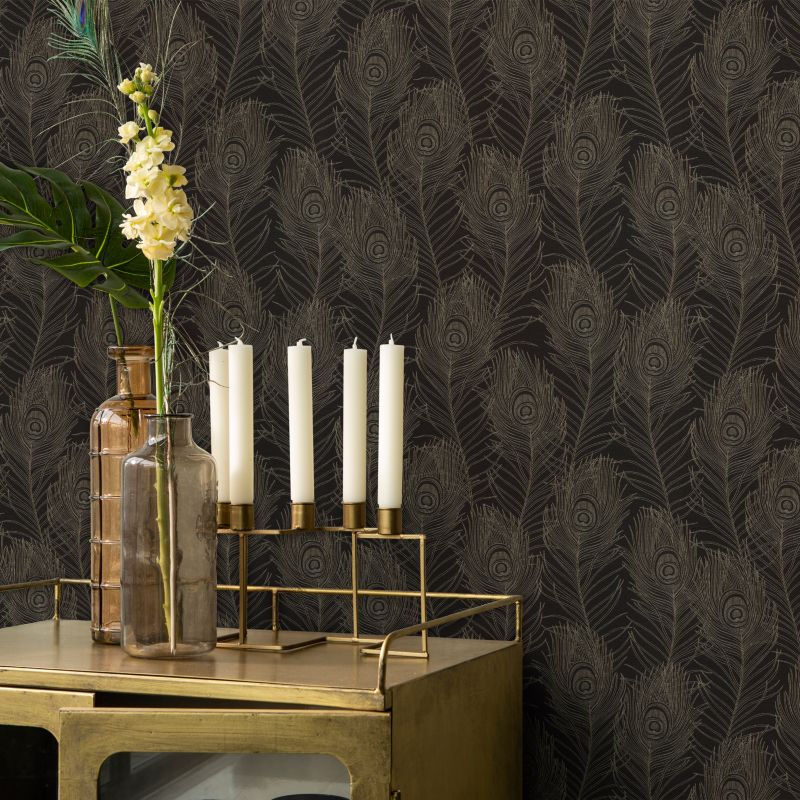 Tapeta winylowa na flizelinie GoodHome Sedef czarna