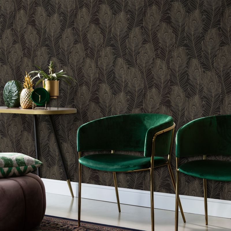 Tapeta winylowa na flizelinie GoodHome Sedef czarna