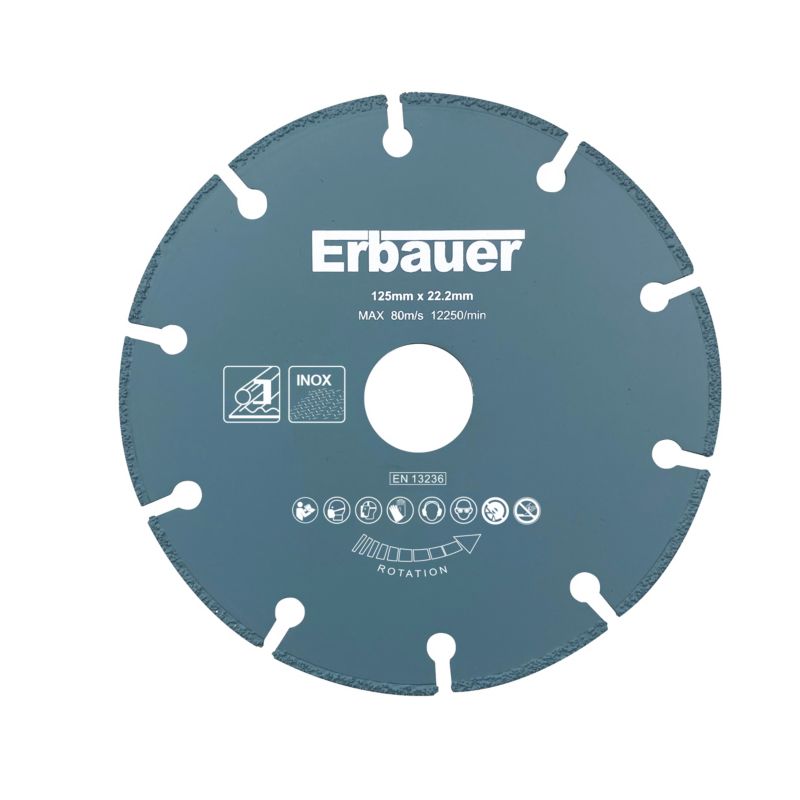 Tarcza diamentowa Erbauer do cięcia metalu inox 125 x 22,23 mm