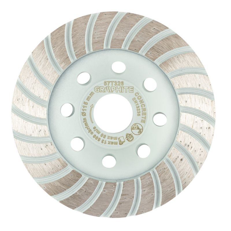 Tarcza diamentowa GRAPHITE szlifierska, turbo, 115 x 22.2 mm, na sucho 1 szt