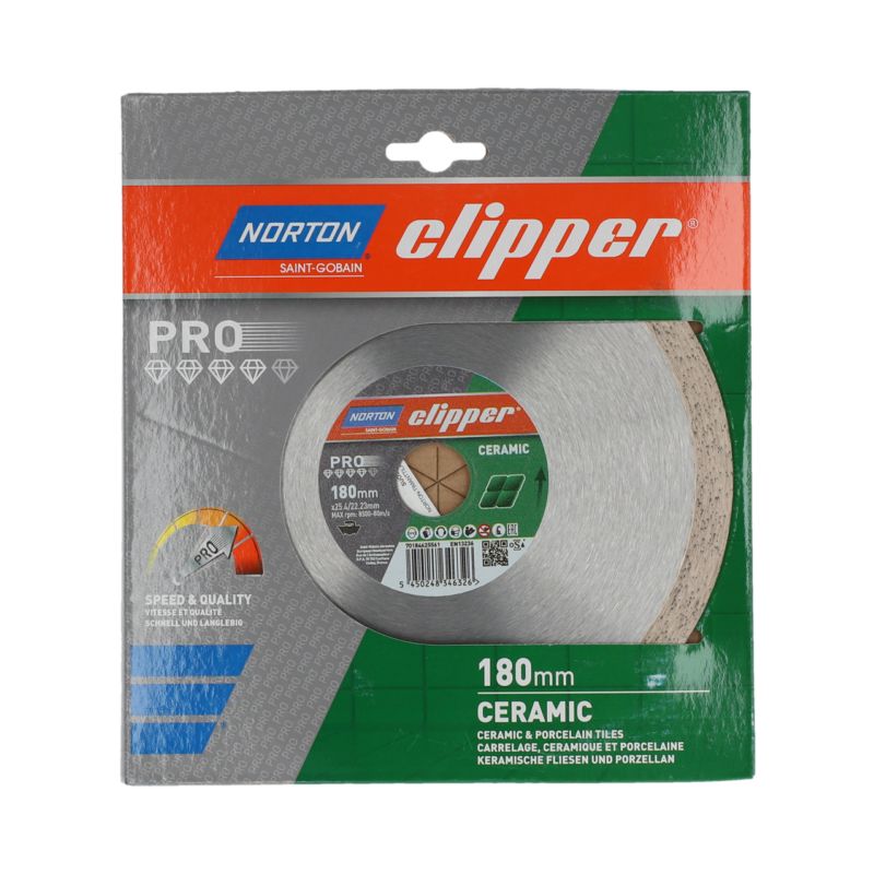 Tarcza diamentowa Norton Clipper PRO CERAM do ceramiki 180 x 25.4/22.2 mm