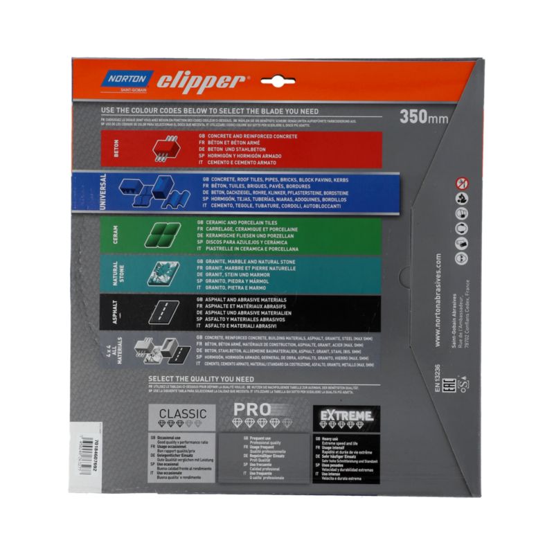 Tarcza diamentowa Norton Clipper PRO LASER UNI do materiałów budowlanych 350 x 25,4 mm