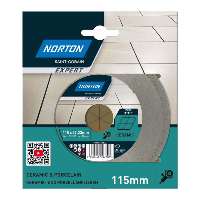 Tarcza diamentowa Norton Expert CERAM do ceramiki 115 x 22,23 mm