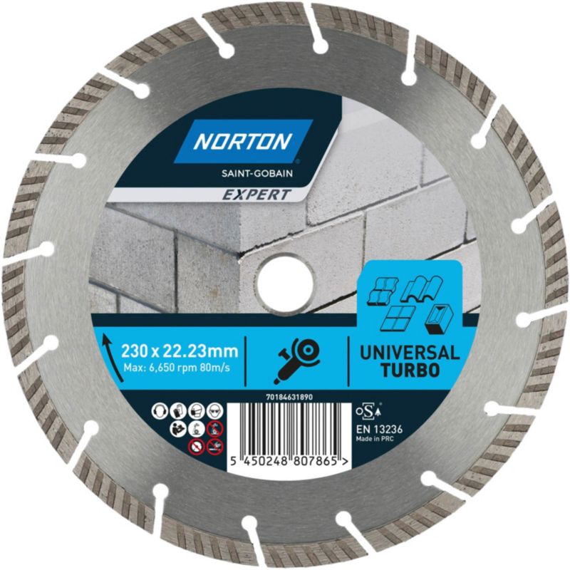 Tarcza diamentowa Norton Turbo uniwersalna 230 x 22.23 mm