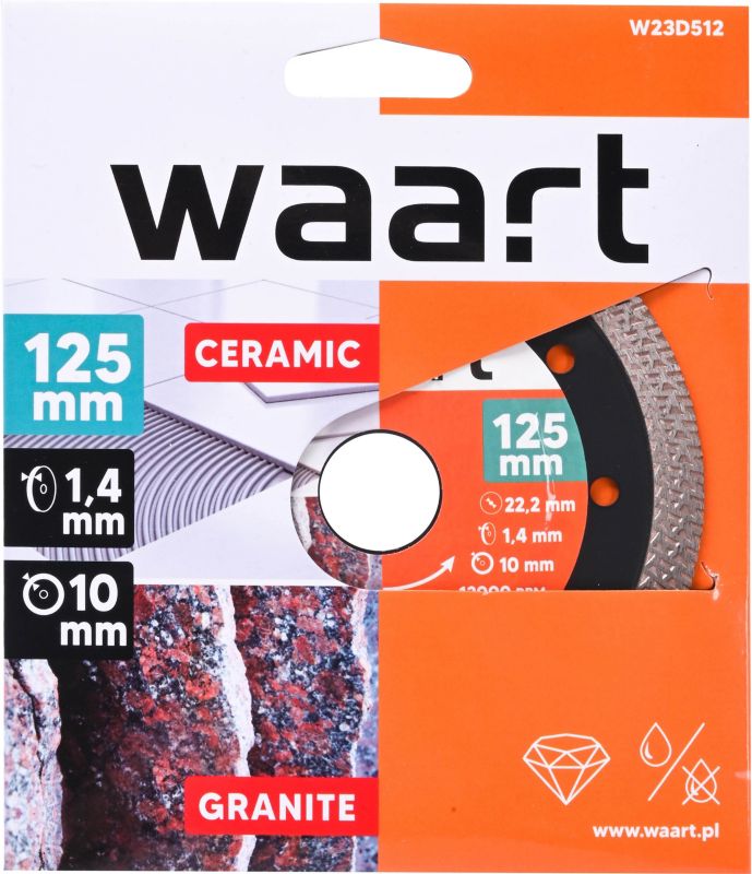 Tarcza diamentowa Waart warkocz 125 x 1,4 x 22,2 mm