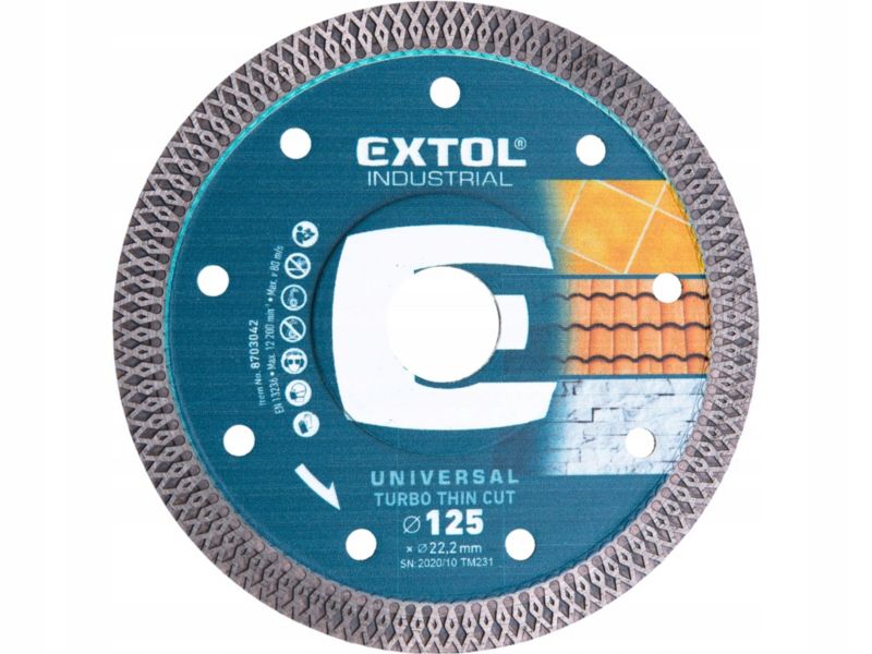 Tarcza do cięcia płytek Extol diamentowa slim gresu spieku 125mm profesjonalna 1 szt
