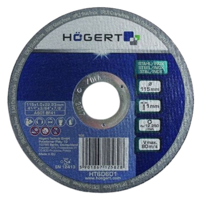Tarcza Korundowa Hogert Do Cięcia Metalu I Inoxu 125mm Ht6D602 1szt.