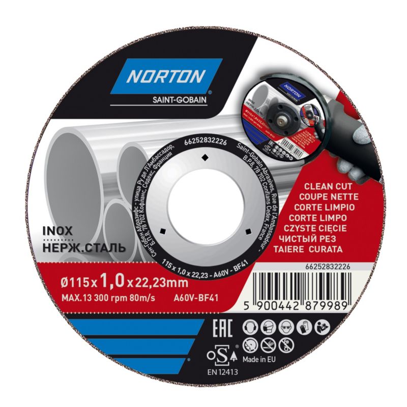 Tarcza korundowa Norton do cięcia inox 41-115 x 1,0 x 22,2 mm
