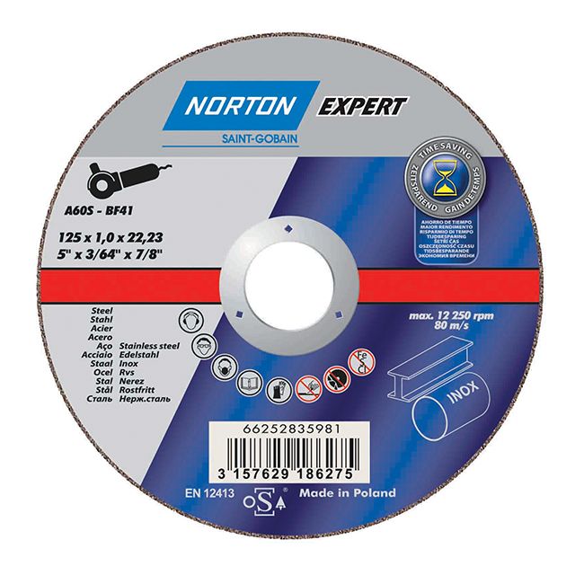 Tarcza Norton 125 x 1 x 22,2 mm stal