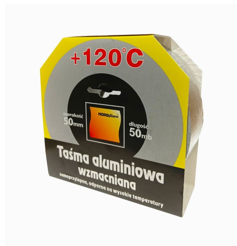 Taśma aluminiowa NORDflam 50 mm +120°C 50 mb