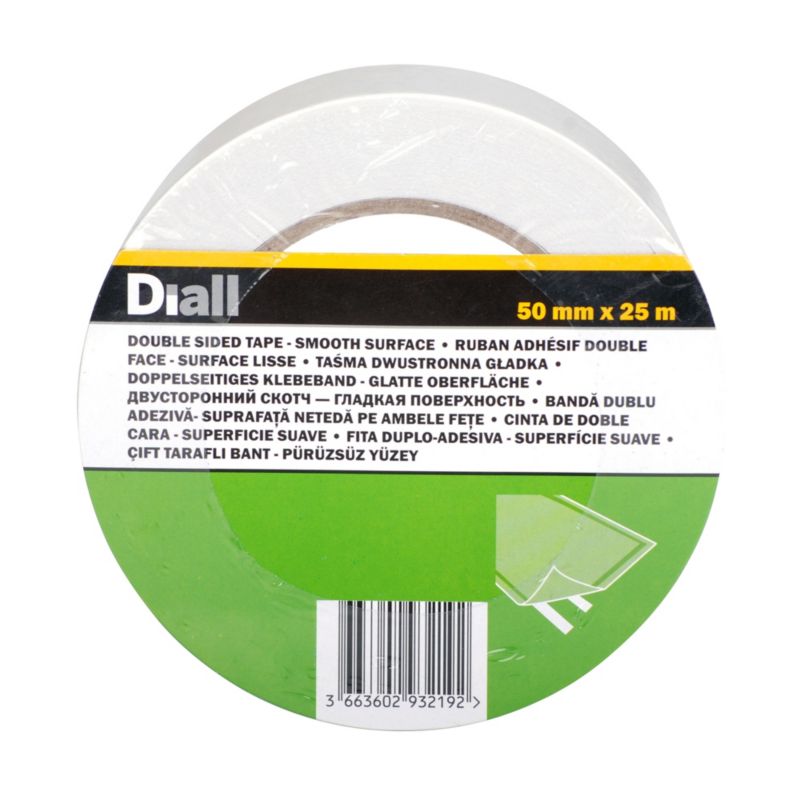 Taśma dwustronna Diall płaska powierzchnia 50 mm x 25 m