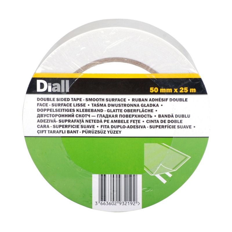 Taśma dwustronna Diall płaska powierzchnia 50 mm x 25 m